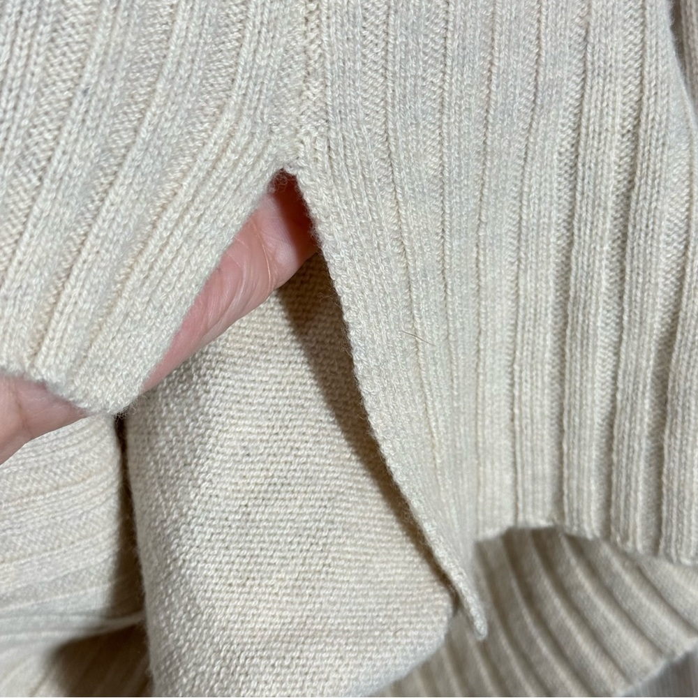 Toad&Co Cream Ribbed Cowl Neck Sweater - Picture 6 of 7